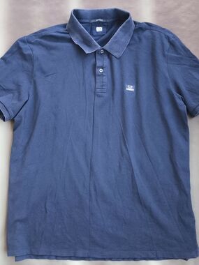 C.P. Company Men's Navy Polo Shirt Size XXL, Slim Fit, Italy